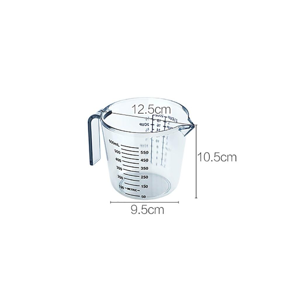 600ML Kunststoff Messbecher Mit Skala transparent Becher Gießen Auslauf Messung Gerät Backen Kochen Werkzeuge
