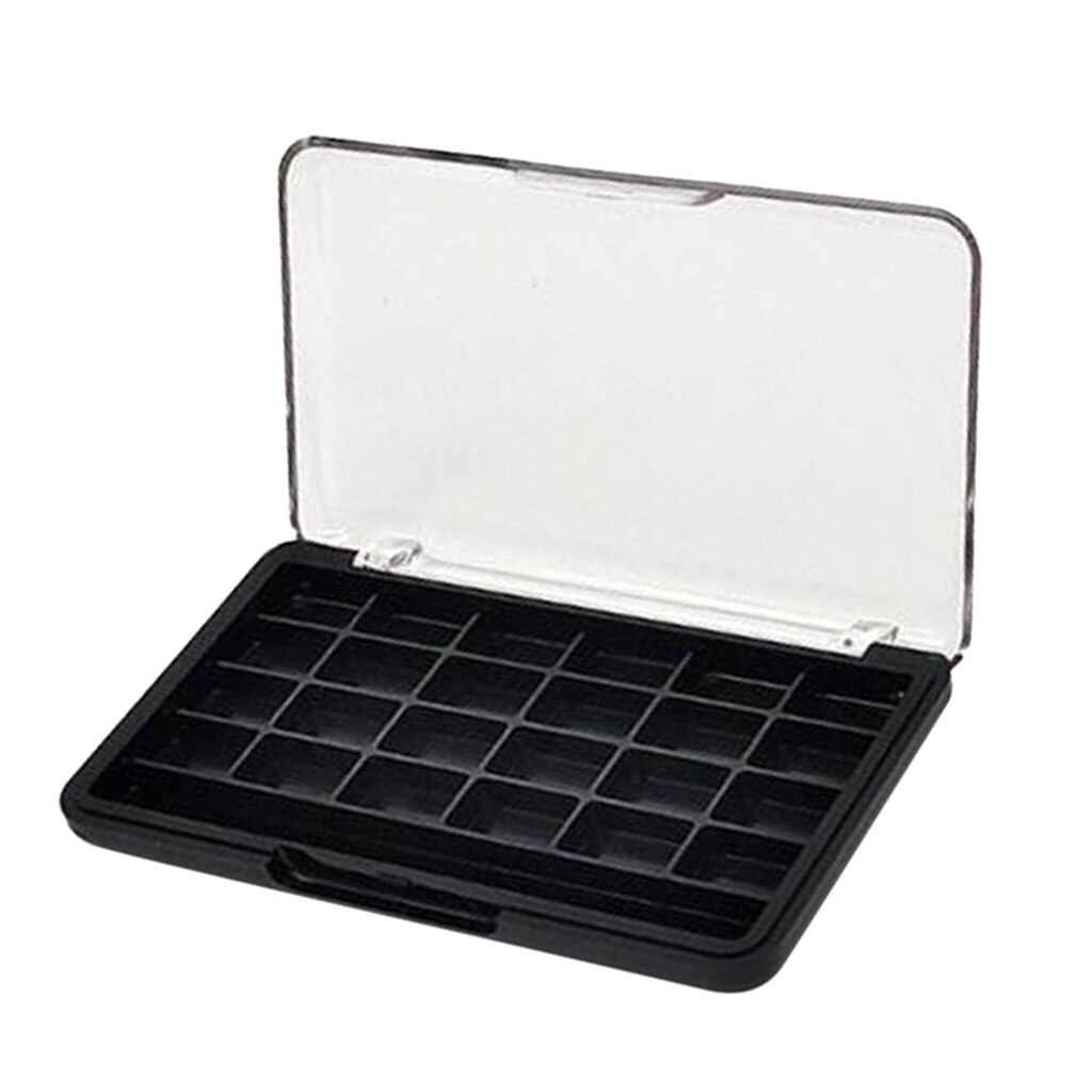 Caja de paleta vacía para maquillaje, lápiz labial, bálsamo labial, sombra de ojos, colorete, 24 rejillas, 3 uds.