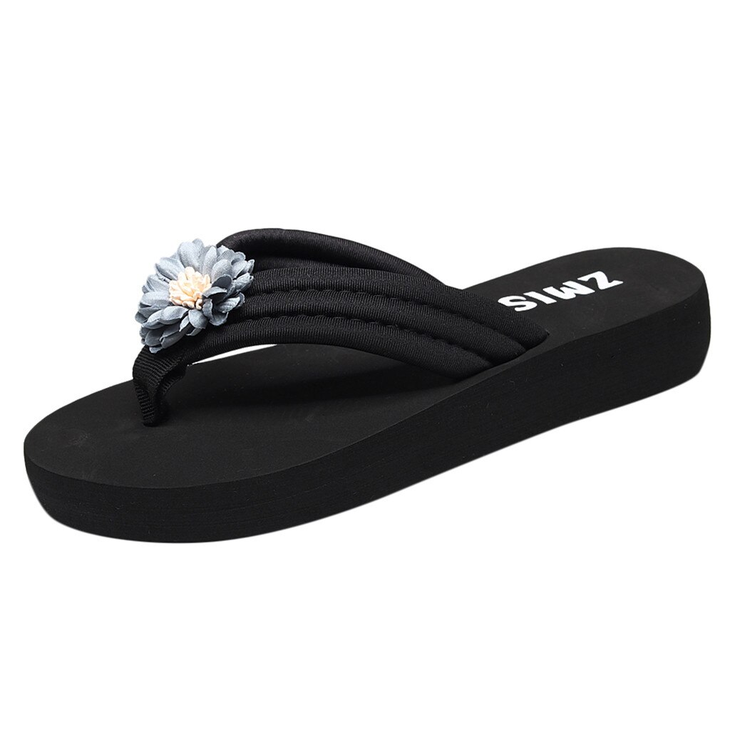 Tongs à Clip pour femmes, style bohème, antidérapantes, chaussures de plage, tendance: Blue / 36