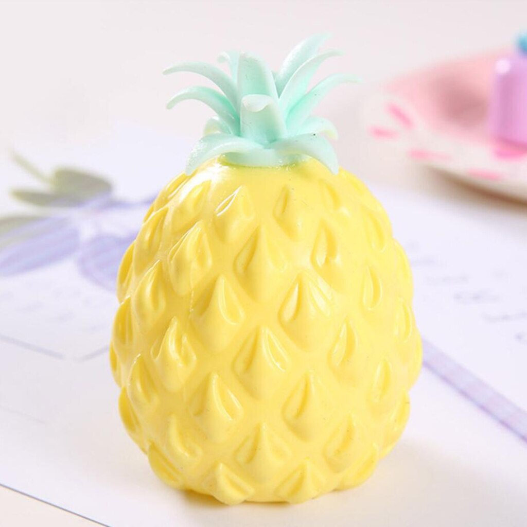 Silicone Pineapple Fidget Toys Squeeze Sensory Decompreossion Toy: Yellow