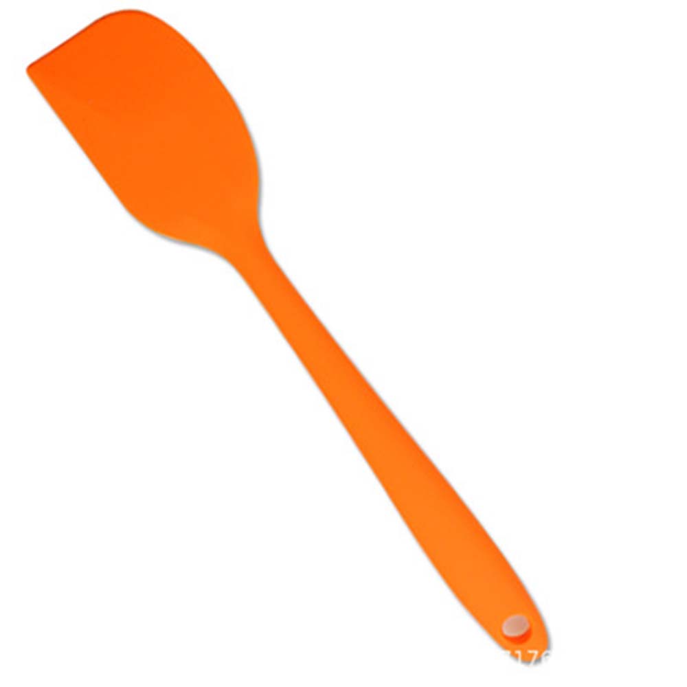 Baking Scraper Shovel Bakery Cake Baking Tool Food Grade Non Stick Spatula Butter Spoon Cooking Silicone Spatula Rubber: Orange