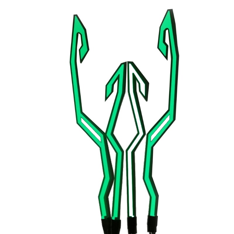 Helm Led Koud Licht Mod Kit Bike Helm Lamp Bar Lichtgevende Signaal Sticker Night Rijden Signaal Helm Licht: GN