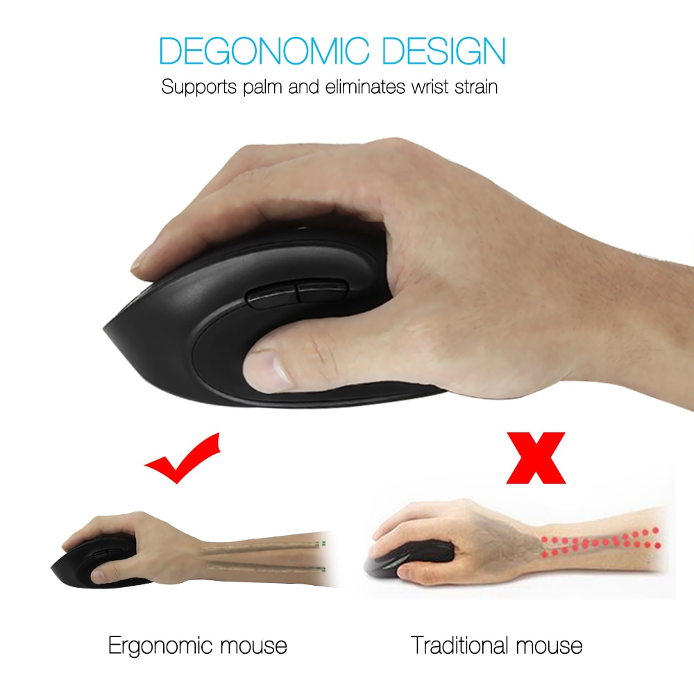 Delux M618SE Wireless Mouse Vertical Ergonomic Mause USB 6D 1600 DPI Computer Gaming Mice With Mause Pad For PC Laptop Desktop