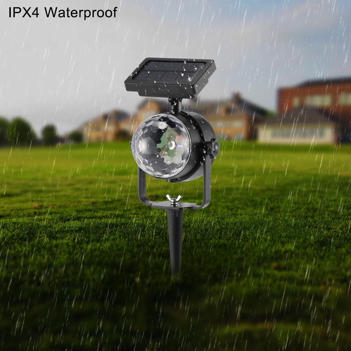 Solar Projector Power LED Projection Light Rotary Spotlight Moving Lawn Lamp For Outdoor Garden Yard Waterproof Lighting