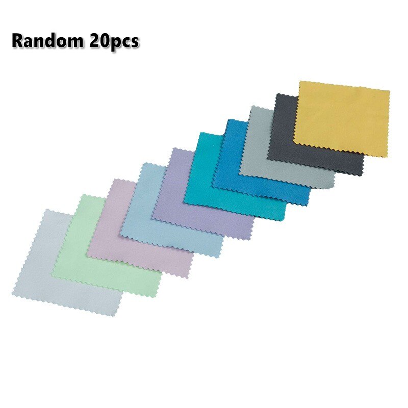 50/40/30/20/10Pcs Sieraden Schoonmaakdoekje Roze Polijsten Doek Voor Sterling Zilver Goud platina Kleine Polish Doek 8x8cm: Random 20pcs
