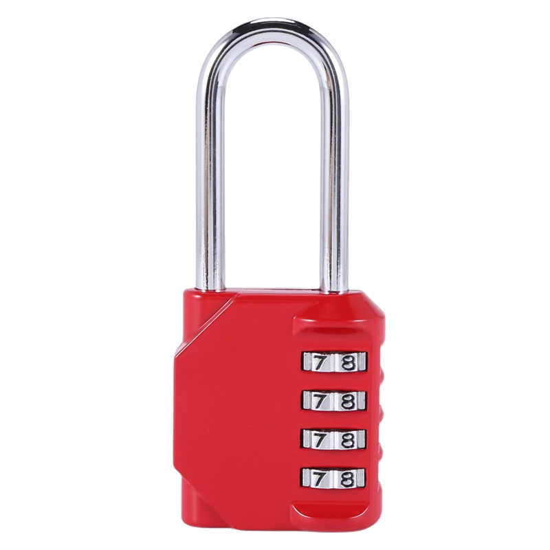 2 Pack Code Padlocks, 4 Digit Long Shackle Resettable Pad Lock for Outdoor Gate, Shed, Fence, Hasp Storage, Gym Locker