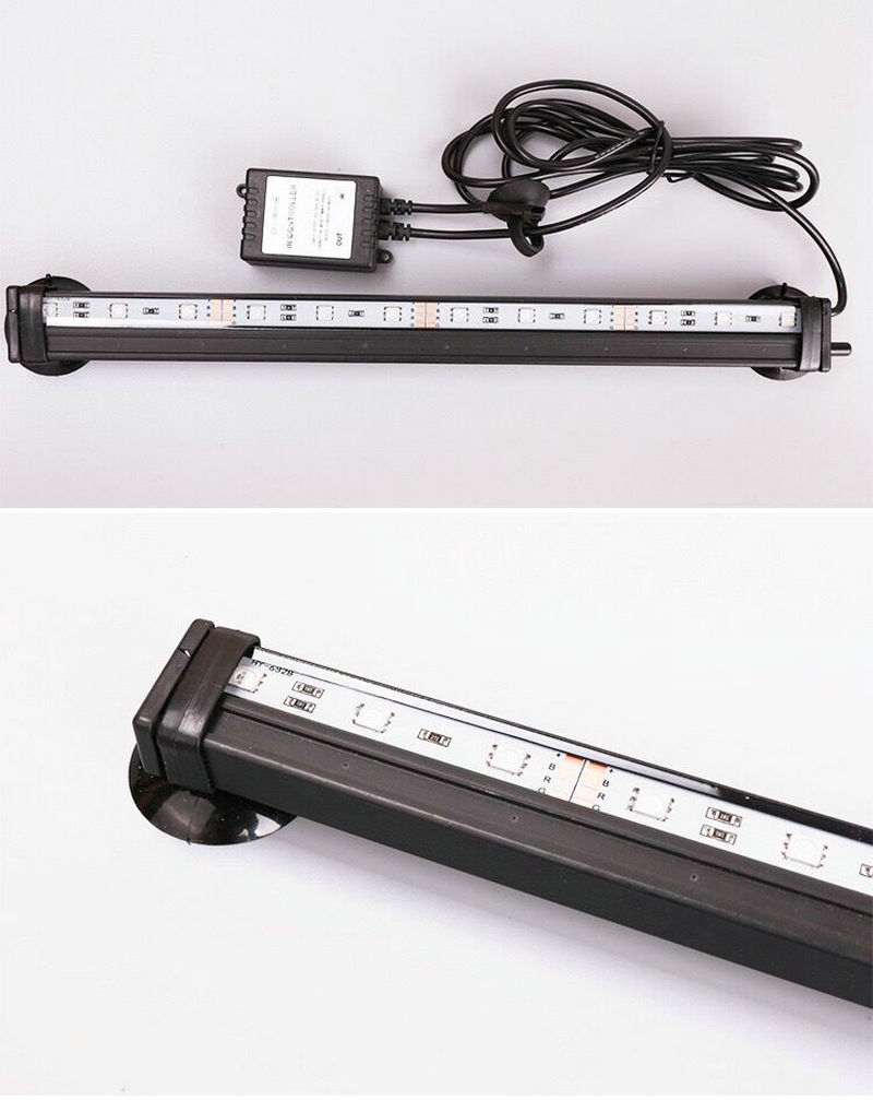 24 nøkkel 12v fjernstyrt akvariefisk tank nedsenkbar undervanns luftboble airstone lys bar flerfarget fontene belysning