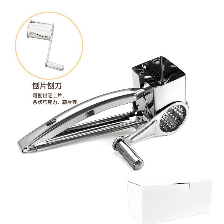 The Second Generation of Cheese Grinder Multi-function Stainless Steel Cheese Grinder Hand-cranked Rotary Cheese Grater: Shavings