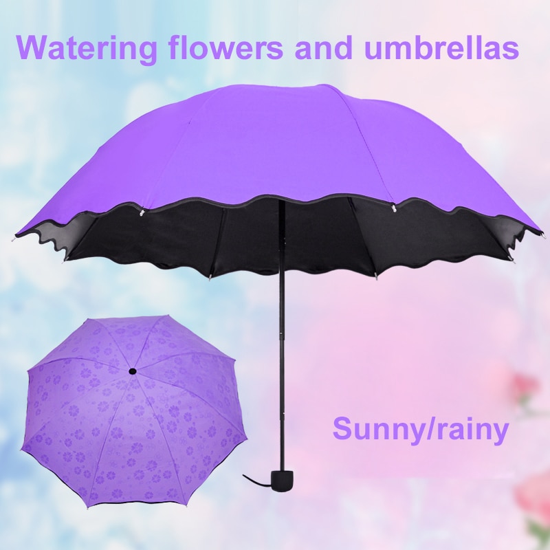 Paraplu Anti-Uv Paraplu Parasol Paraplu Magische Bloem Koepel Zonnebrandcrème Draagbare 3-Gevouwen Stofdicht