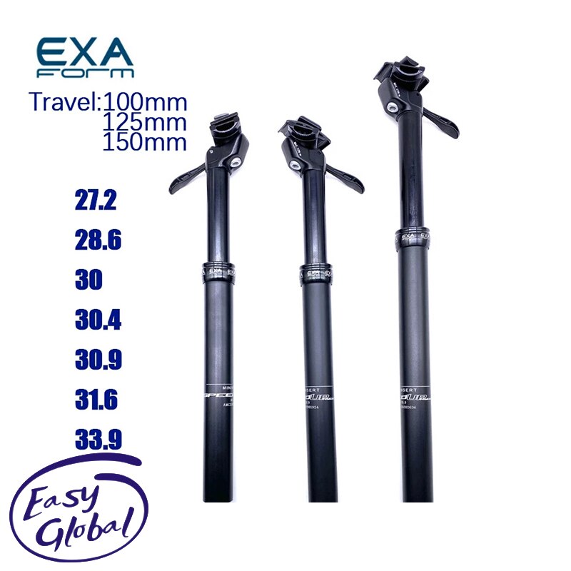 KS EXAForm-Tubo de asiento de bicicleta, tija de sillín de altura ajustable, Control manual, 27,2/30,9/31,6mm
