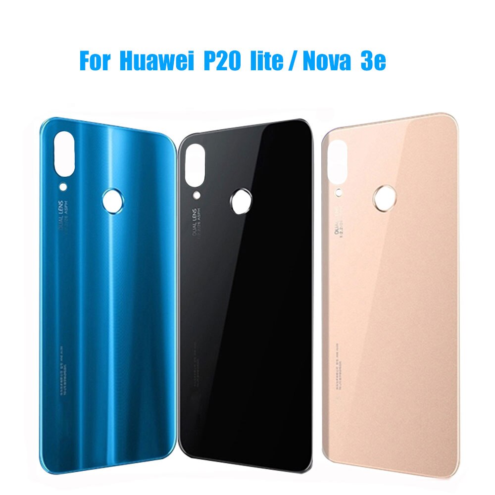 Funda trasera de cristal para Huawei P20 lite, protector de batería con lente de cámara para Huawei P20 Lite Nova 3e
