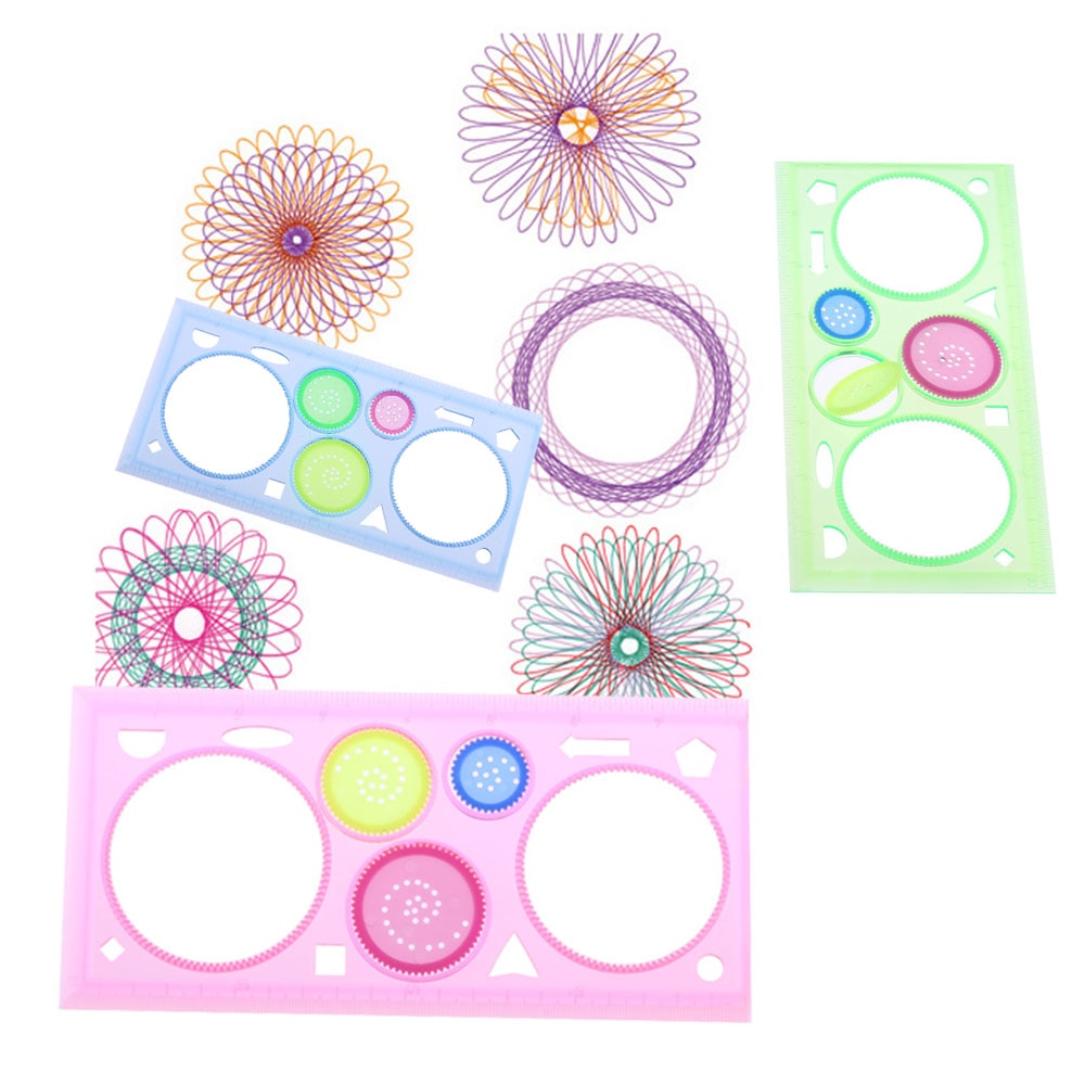 Random Color! 1PC Classic Geometric Spirograph Ruler Drafting Stencil Spiral Tool Drawing Art Toys Stationery Supplies