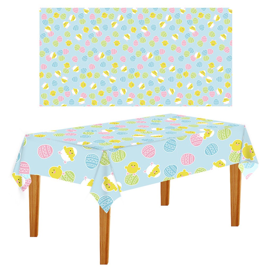 Easter Tablecloth Portable Single-Use Printing Table Cloth Banquet Dining Picnic Tablecover Desktop Party Supplies