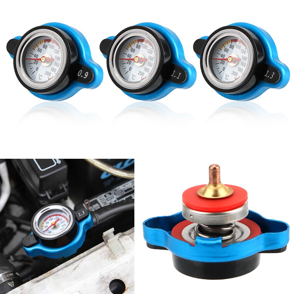 Tapa de radiador térmico Universal, función de equilibrio de presión, accesorios de coche, cubierta de tanque, medidor de temperatura de repuesto, barra 0,9/1,1/1,3