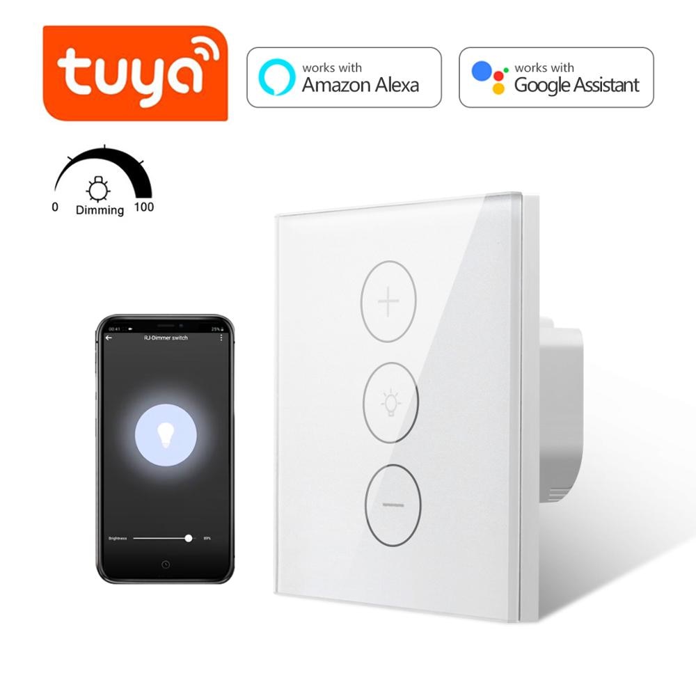 Tuya smart home gadgets lysdæmper til led lys lampe alexa google hjem neutral ledning er påkrævet  ac 110v 220v touch switch dæmpbar