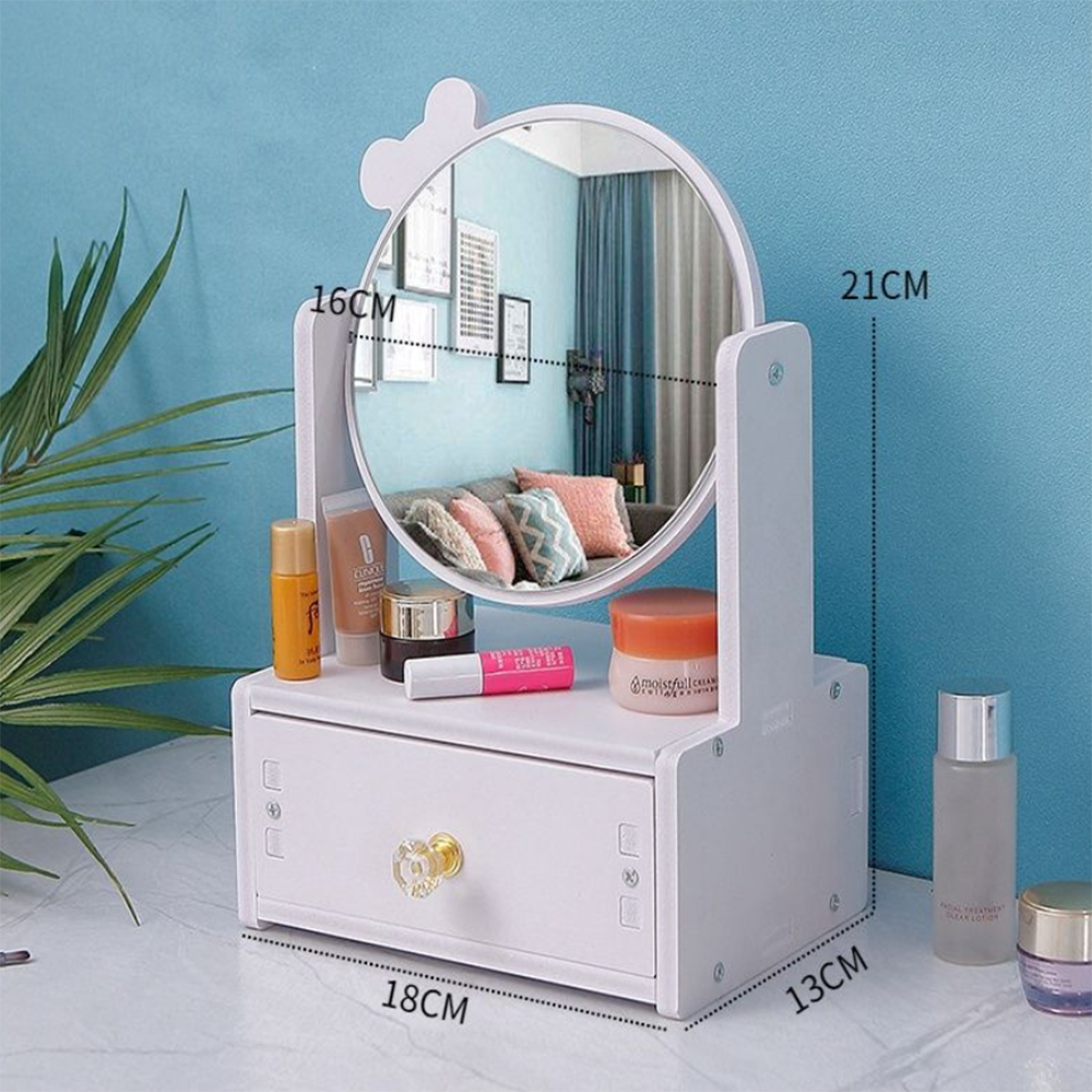 Table Mirror Storage Makeup table Mirror with Drawer Dressing Table Mirrors for Bedroom Beauty Cosmetic Mirror Jewelry Mirrors: G