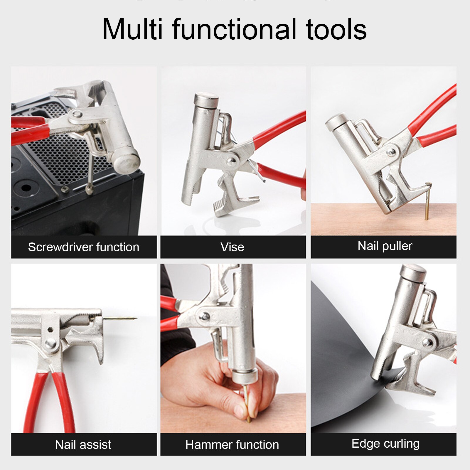 10 in 1 Multifunctional Hammer Integrated Pliers Wrench Screwdriver Hand Tool Material Durable Hammer