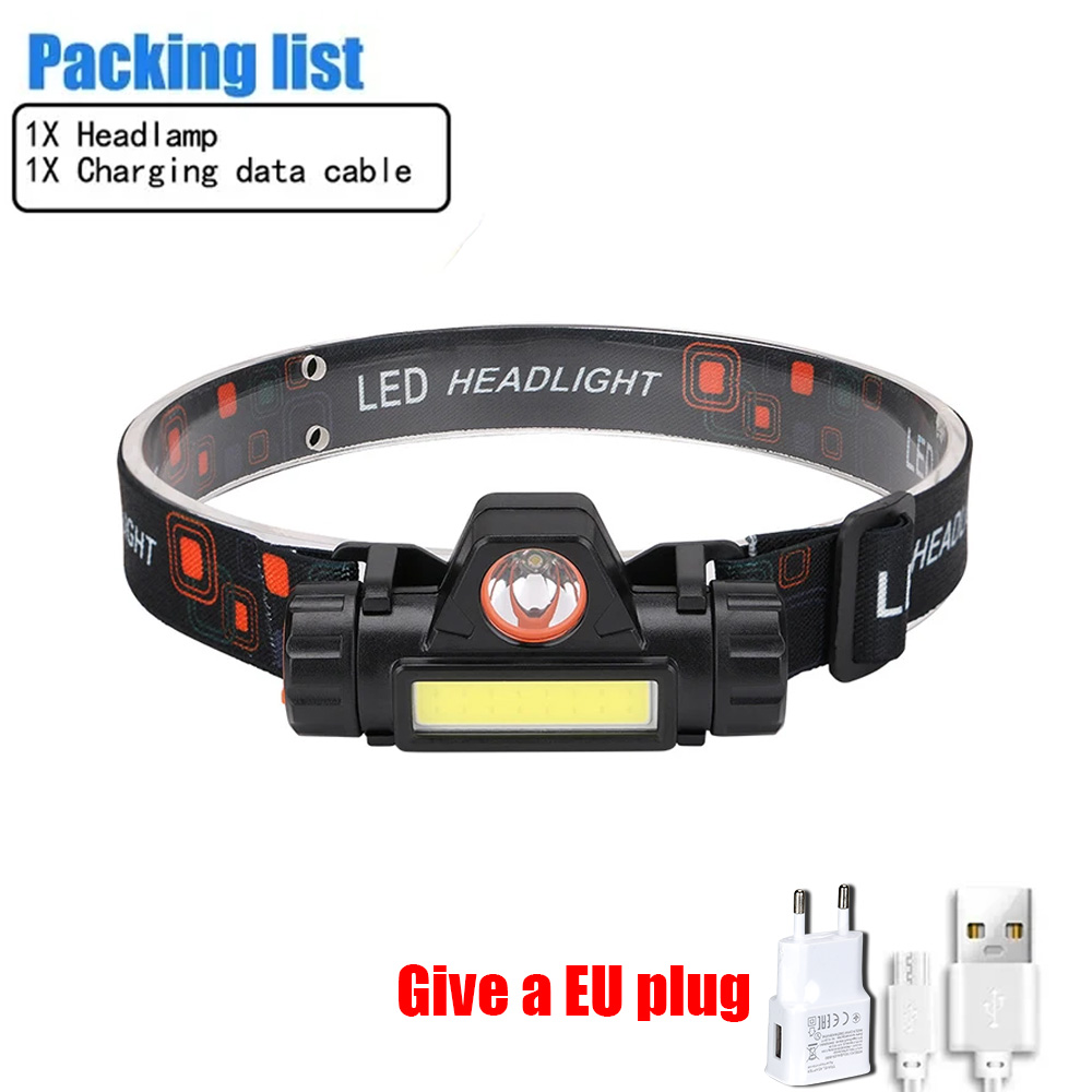 Bærbar mini kraftfuld led-pandelampe xpe+cob usb genopladelig jagtpandelampe vandtæt pandelampe med magnetisk hale