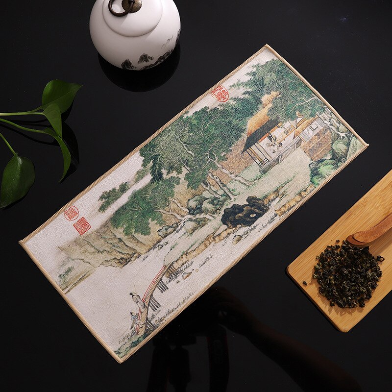 Suede ręcznik kuchenny gospodarstwa domowego Zen stolik do herbaty tkaniny maty chiński wysokiej klasy serwetki chłonne ręcznik do czyszczenia herbata Kung Fu akcesoria: 15 18x40cm