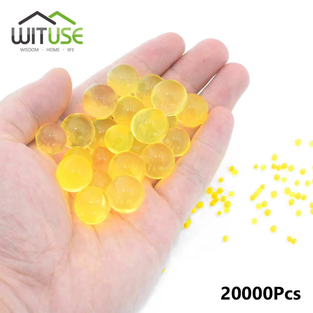 WITUSE 20000pcs/bag Crystal Soil Hydrogel Gel Polymer Water Beads Maison Growing Water Balls Big Flower/Wedding Decoration: Yellow