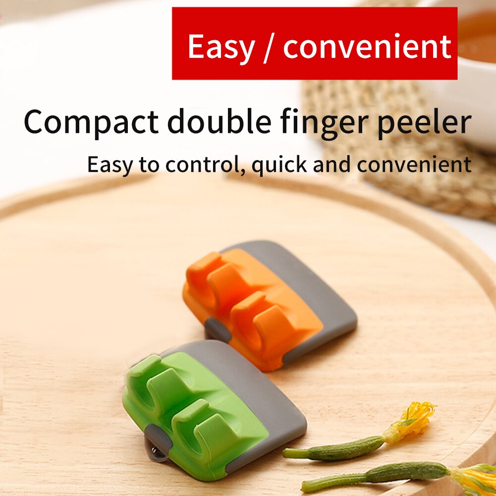2pcs Multifunctional Skin Scraping With Finger Grip Kitchen Tool Grater Fruit Cutter Cucumber Potato Vegetable Peeler Manual