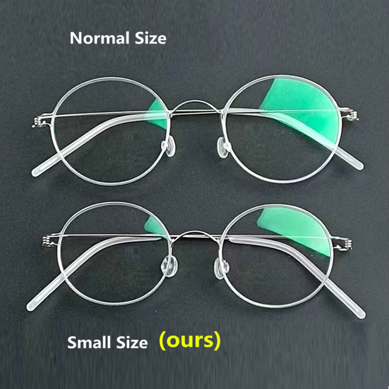 danesa, montura de gafas redonda pequeña sin tornillos para hombres y mujeres, gafas de titanio, monturas de borde de aire, gafas ultraligeras