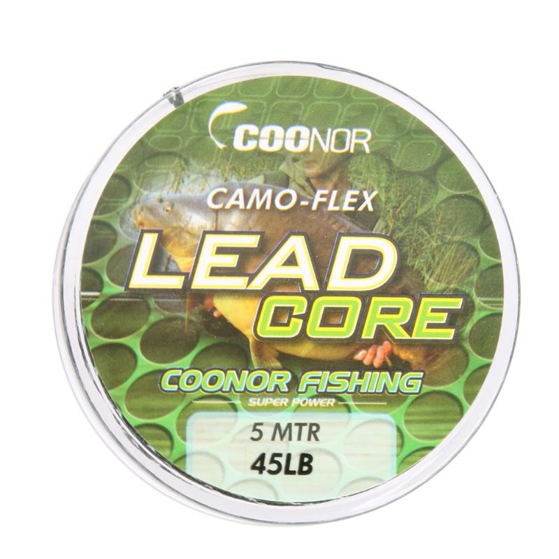 Hilo de pescar de 35lb, 45lb, 55lb, 5m, plomo núcleo, Camuflaje, café, carpa, línea trenzada, aparejos de pelo, accesorios de pesca