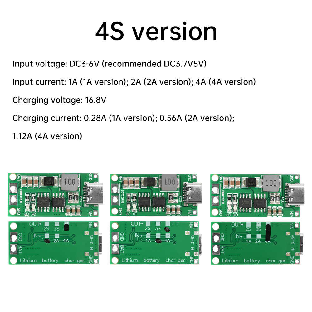 2S 3S 4S 8.4V 12.6V 16.8V LiPo Batterij Oplader Batterij Board TypeC Boost module Voor lithium-polymeer mobiele voeding DC 3-6V