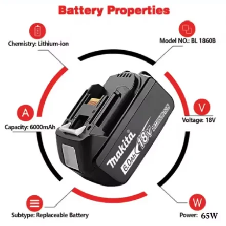 100%  originale makita 18v 6.0ah genopladelige batterier, egnet til makita  bl1830 bl1830b bl1840 bl1850b elværktøjsbatteri