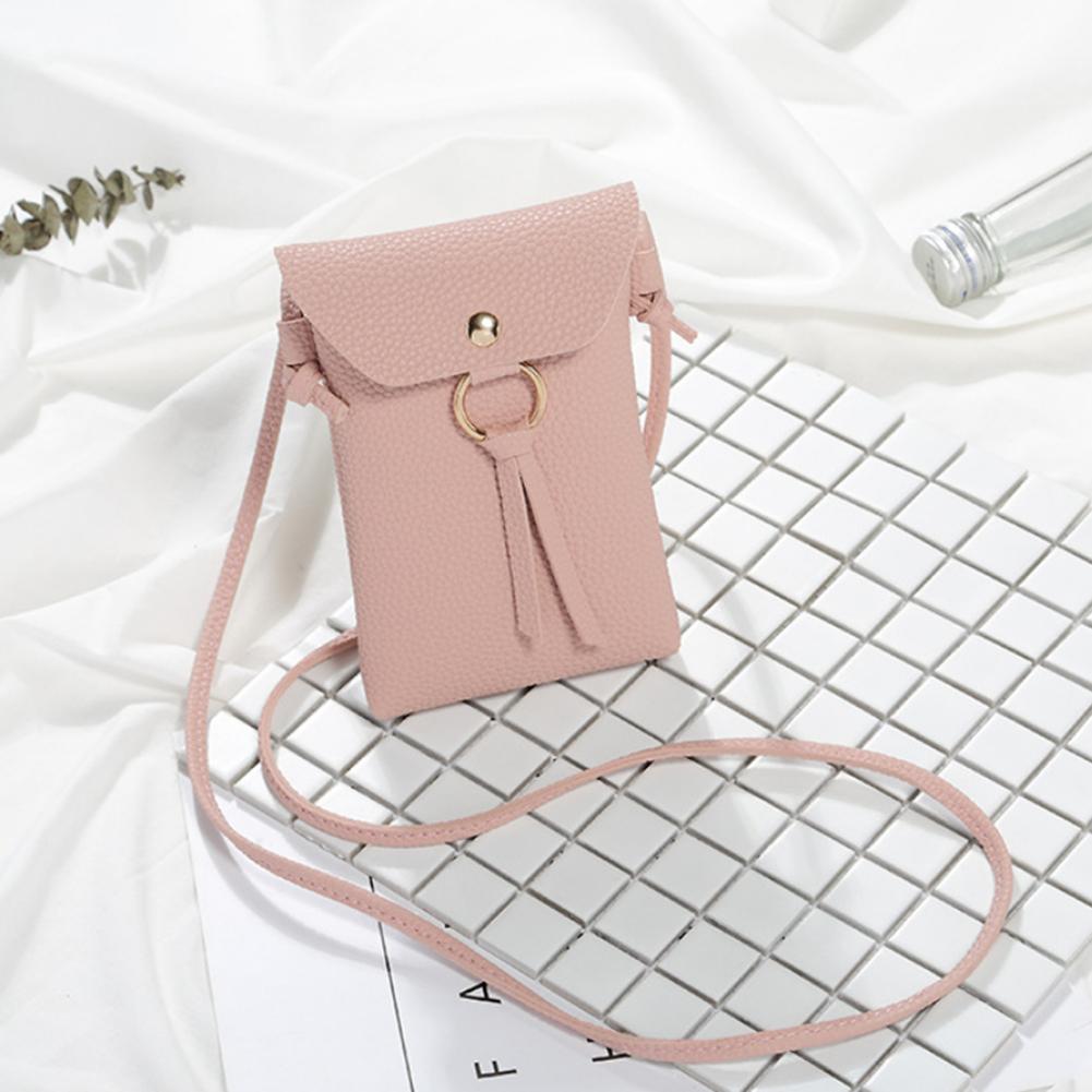 Square Vertical Phone Bag Women's Messenger Bag Multifunctional Sports Arm Single Shoulder Solid Hanging Neck Purse Mini Bag