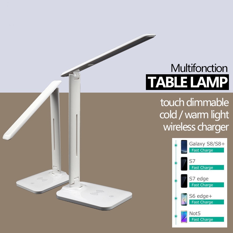 10W QI kabellos-ladegerät Führte Schreibtisch Lampe Luminaria Multifunktions LED Tisch Lampe für IPhone 8 Plus samsung s10 s9 huawei Kamerad 20 RS