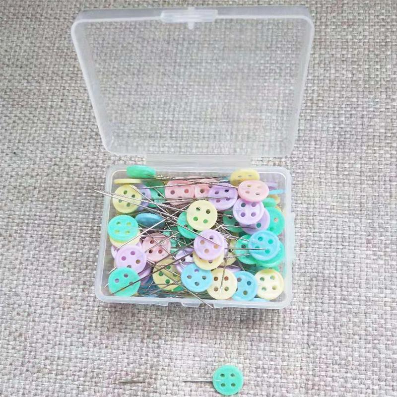 100 stuks knoopspelden met rechte kop en platte knoopspelden voor doe-het-zelf naaiwerk (knoop)