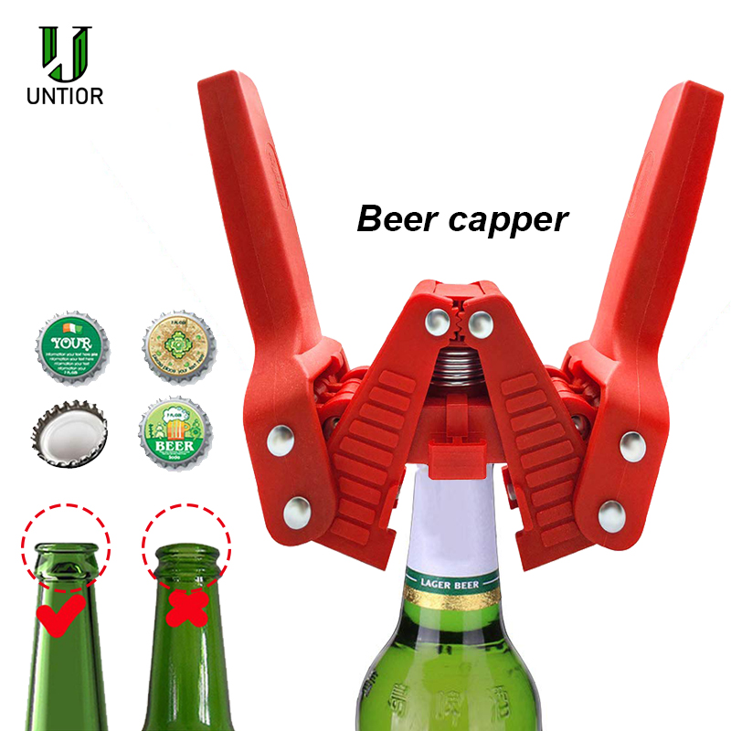 UNTIOR Handleiding Fles Capper Tool Homebrew Bier Brouwen Apparatuur Plastic & Rvs Fles Capper voor Bier Thuis Brouwen