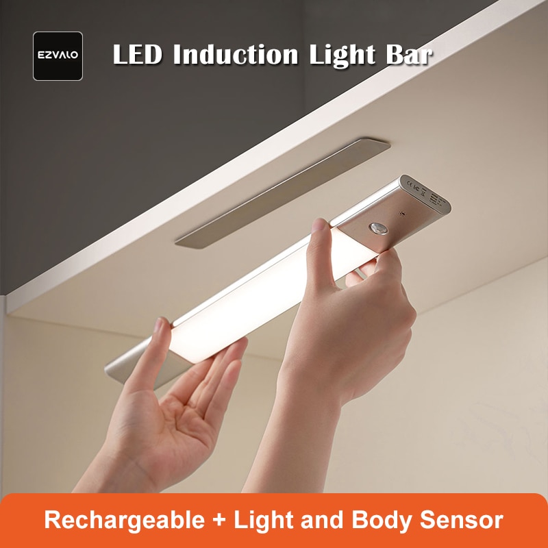 EZVALO LED sans fil Rechargeable capteur barre lumineuse et corps-capteur main Scan interrupteur armoire lumière magnétique veilleuse