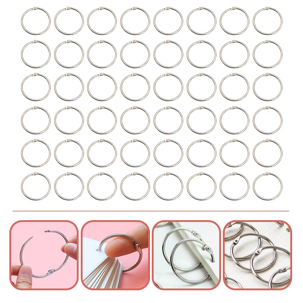 100Pcs Loose Leaf Ring Flexibele Boek Ringen Bindmiddel Ringen Voor Diy Notebook Clip Ringband Ringen