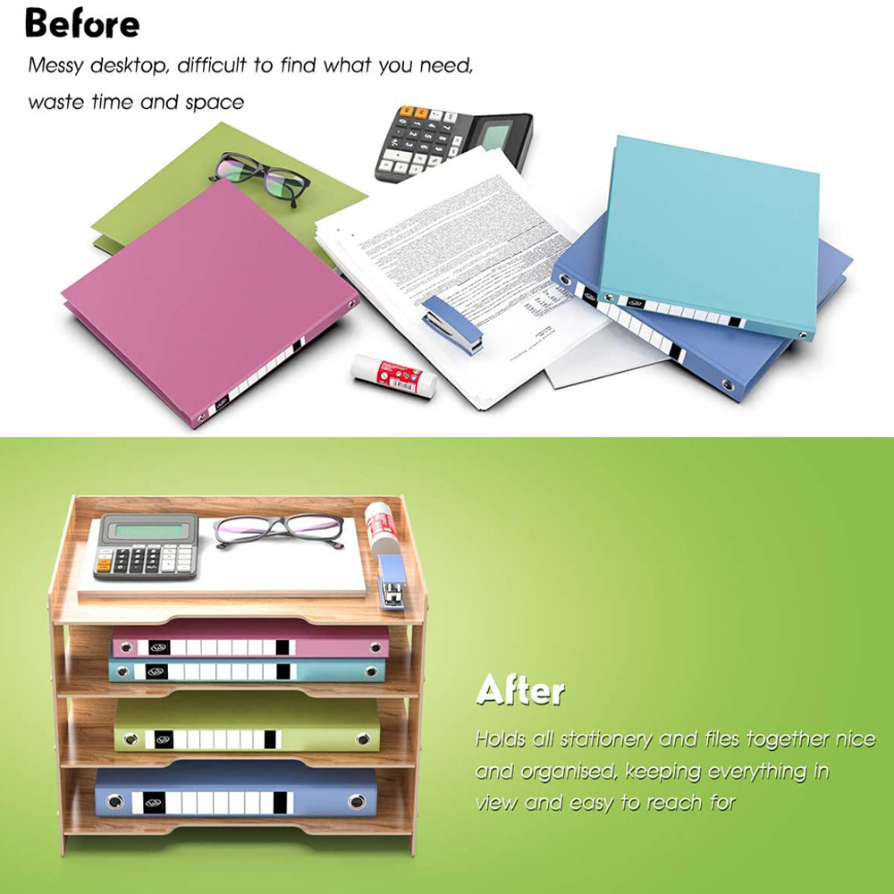 Pen holder File Sorter A4 Document Desk Tidy Organiser Storage Rack Tray Holder Office Stationery Supplies