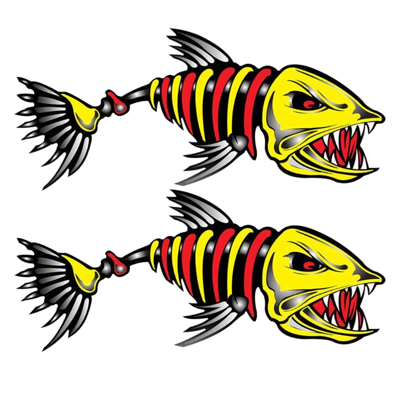 2Pcs/Lot Decals Sticker for Canoe Kayak Boat Fishing Canoe Graphics Car Reflective Graphics Sticker Accessories