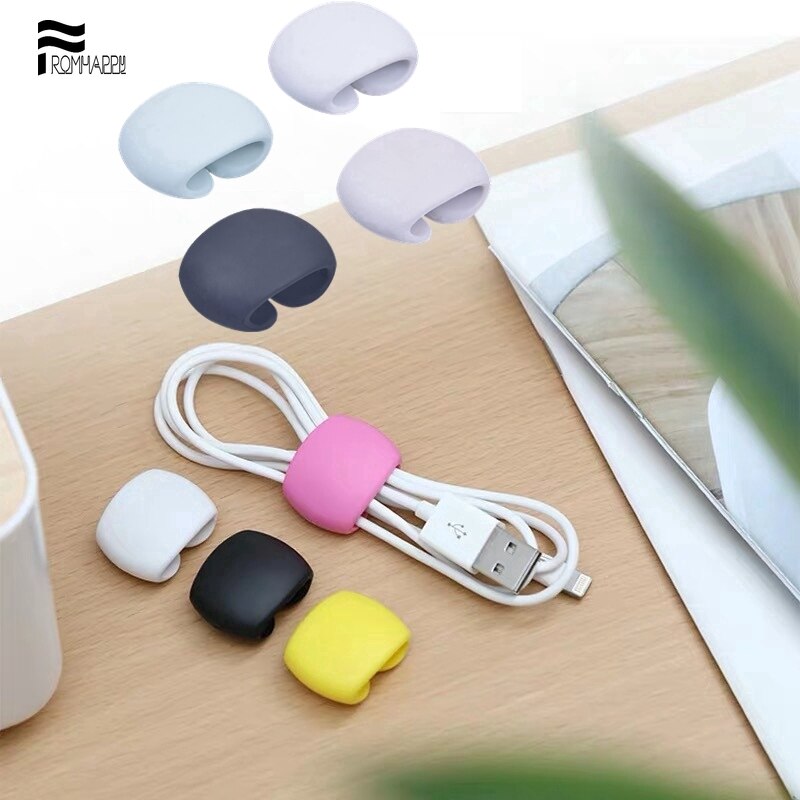 4 stücke Kabel Halfter Silikon Kabel Organizer flexibel USB Wickler Verwaltung Clips Halfter Für Maus Tastatur Kopfhörer Headset