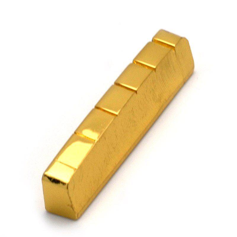 6 String Brass Gold Plated Electric Guitar Nut for Electric Guitar 42MM and 43MM: 42x6x8.2-7.5mm