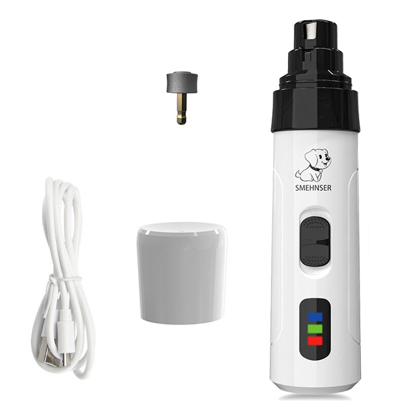 Painless Cat Dog Nail Clippers Paws Nail Claws Cutter Electric Pet Nail Grinder Grooming Trimmer Accessories USB Rechargeable: C and 1 head