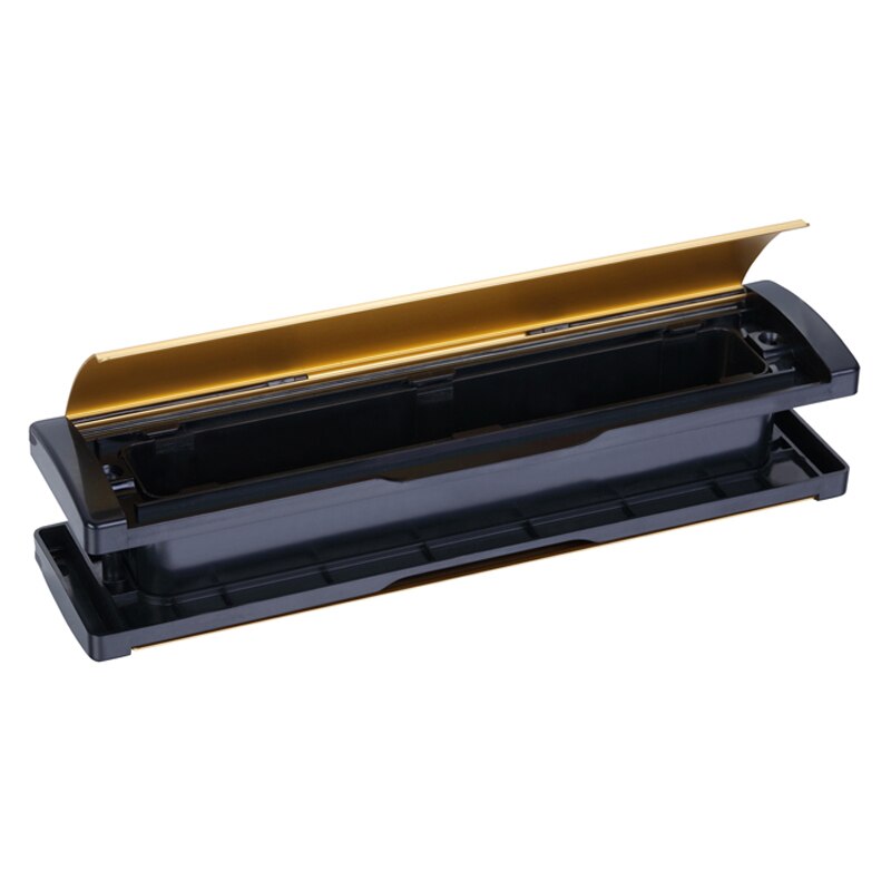 Villa brievenbus van aluminiumlegering, dubbel glas en houten deur brievenbus goudkleurig