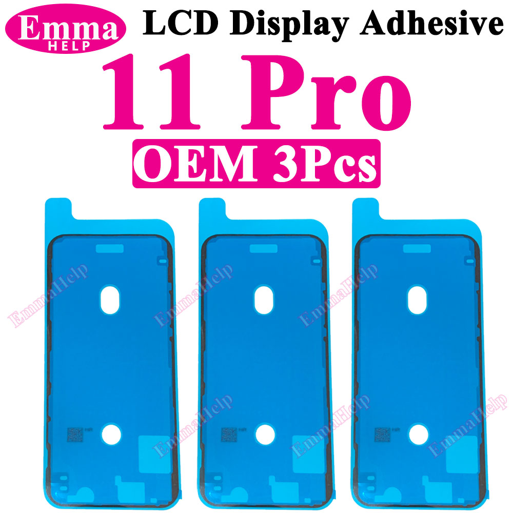 EmmaHelp 3pcs OEM LCD Screen Display Glue Waterproof Sticker for iPhone 11 12 13 7 8 Plus XS X 14 Adhesive Frame Seal Tape: Brown