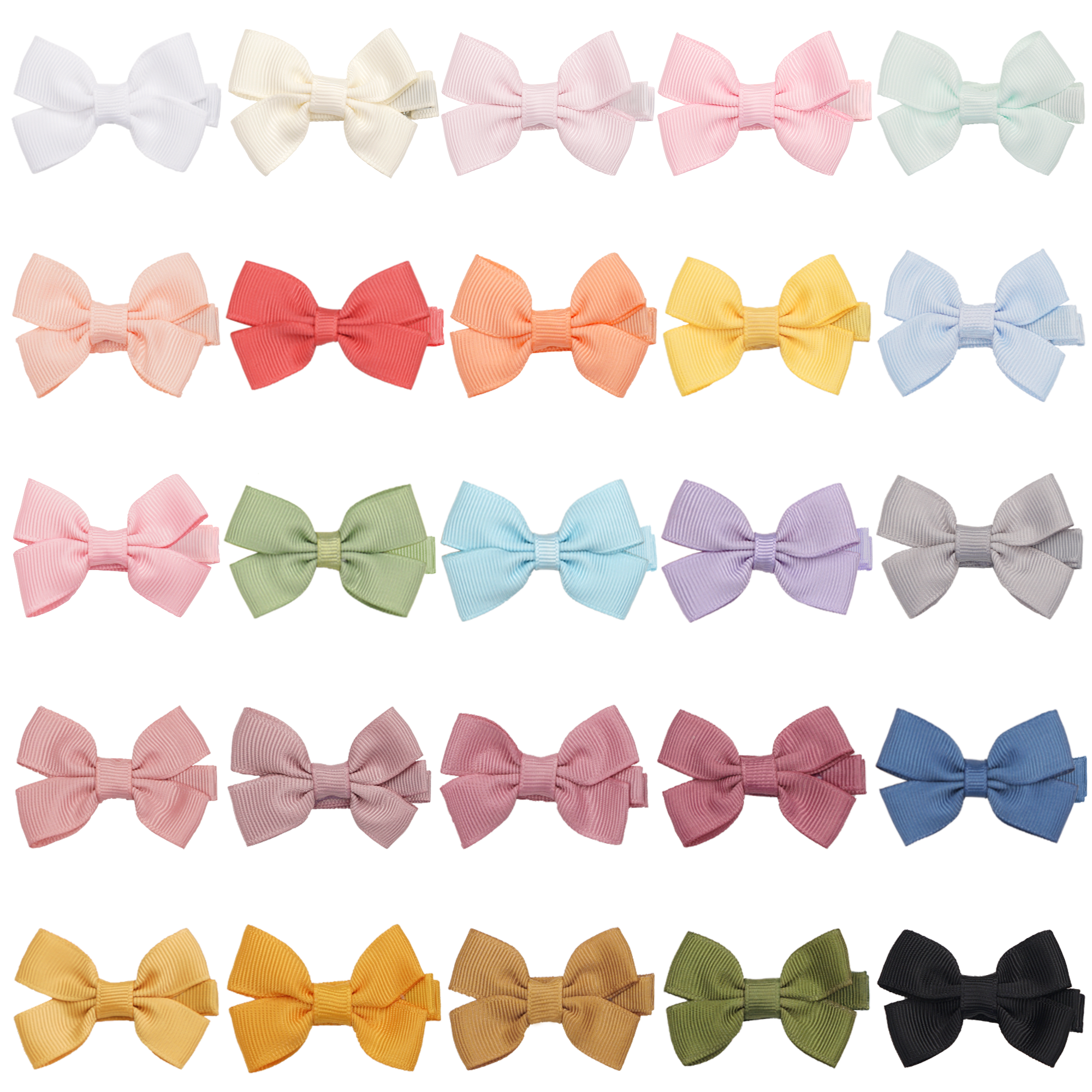 10/20/25/50 Uds. Lazos para el pelo para niñas en pares, lazos de cinta de 2 pulgadas, pinzas para el pelo de cocodrilo, pasadores para bebés, niños pequeños, niñas y niños: Verde militar