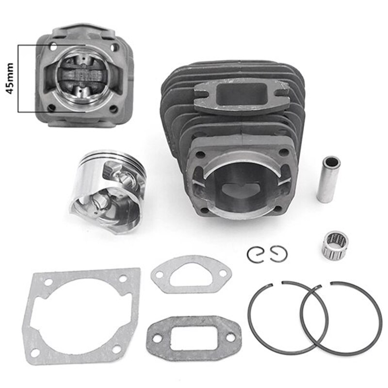 45.2Mm Kettingzaag Cilinder Zuiger Naald Kooi Pakking Kit Voor 4500 45Cc 5200 52Cc 5800 58Cc Benzine Kettingzaag Onderdelen