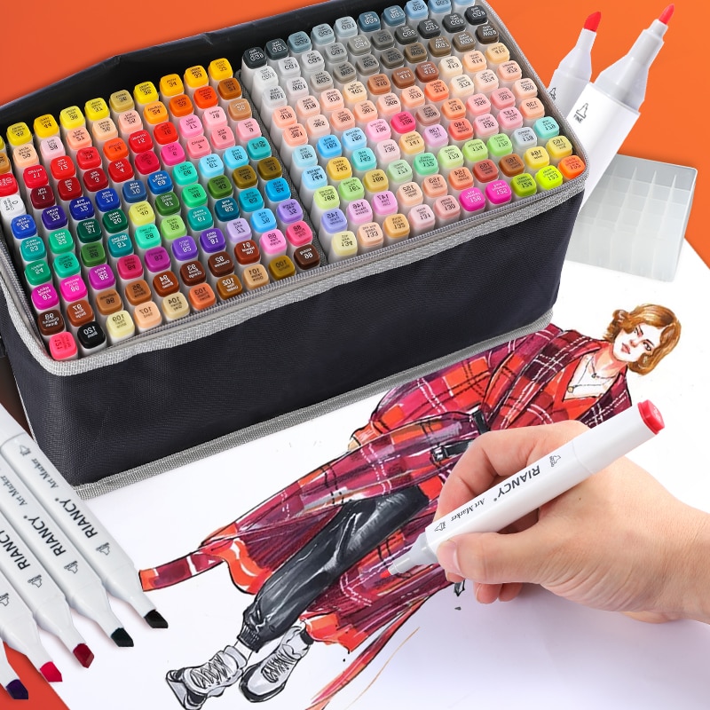 12/48/80/168 Touch Riancy Markers Set Manga Tekening Markers Pen Alcohol Gebaseerd Schets Vilt-Tip Twin borstel Pen Kunst Levert 04379