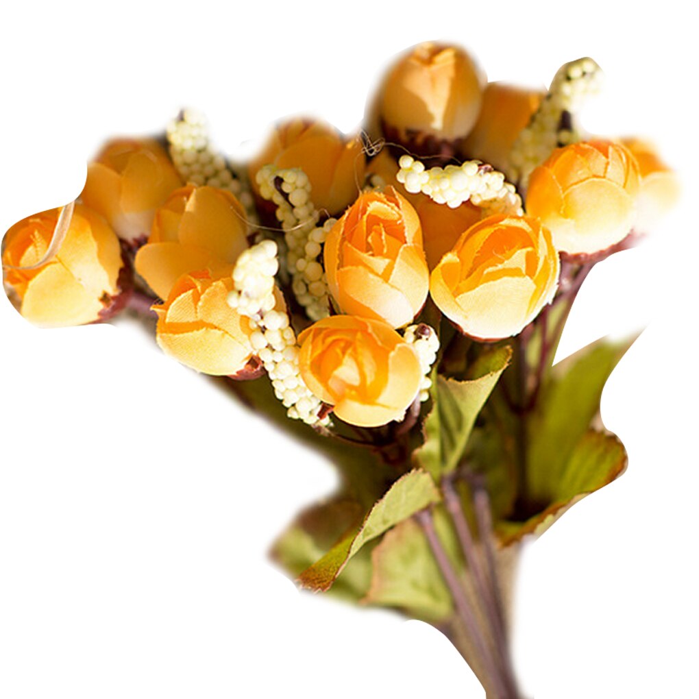 1 zweig 15 köpfe/Strauß kleine knospe rosen hochblatt künstliche blume seide Rose DIY hochzeit hause Weihnachten Dekor blumen Rose: Nein.5