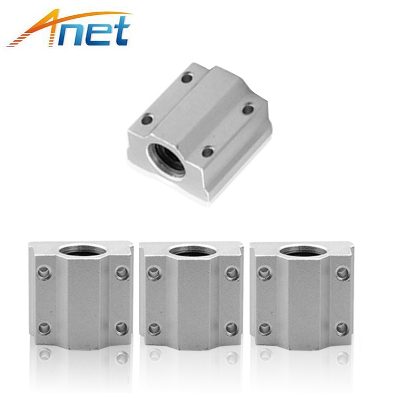 4PCS Anet SC8UU SCS8UU 8mm Motion Ball Bearing slider Block Bushing Linear Shaft 3D Printer Part