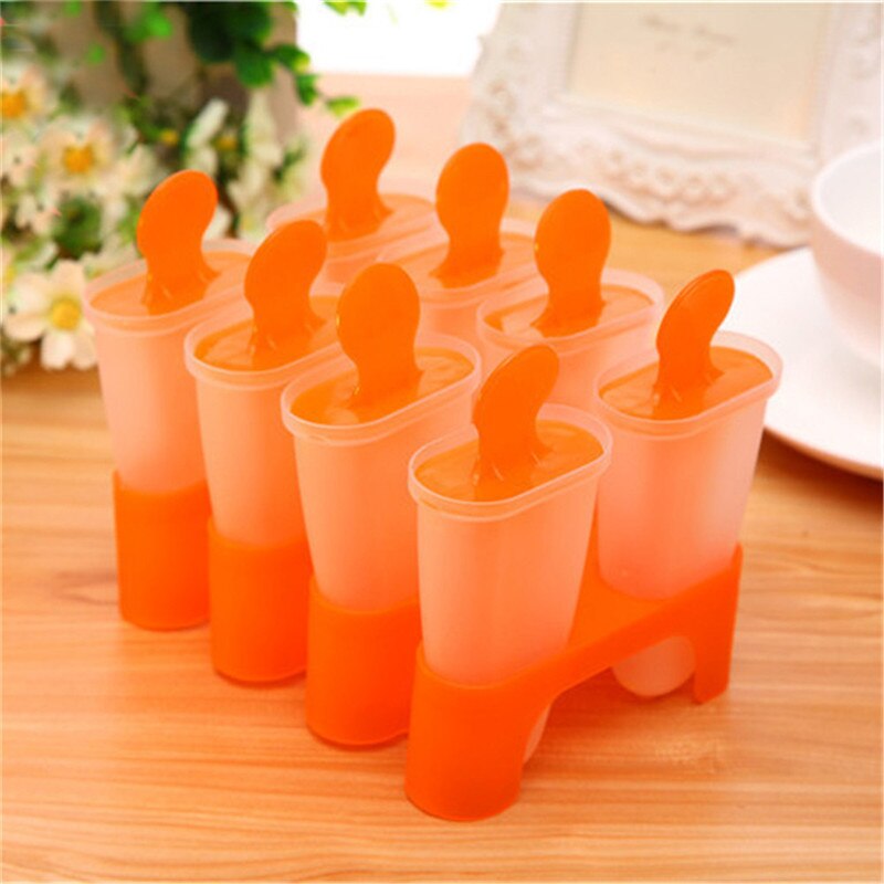 1 Set 6 Cells Popsicles Mold Plastic Frozen Ice Cream Mold Popsicle Maker Lolly Mould Tray Pan Maker Tool Cooking tools