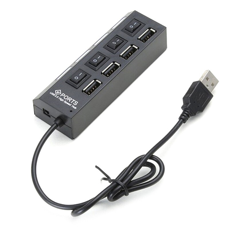 USB Hub 2.0 High Speed 4 Port USB 2.0 Hub Splitter On/Off Switch for Laptop PC