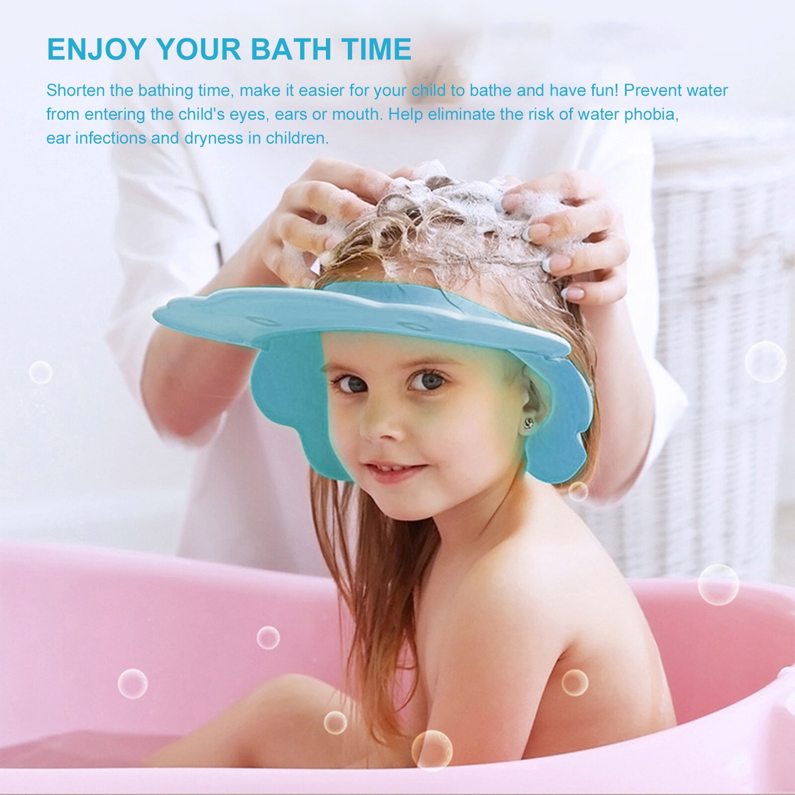 Safe Shampoo Shower Bathing Bath Protect Soft Cap Hat For Baby Wash Hair Shield Bebes Children Bathing Shower Cap Hat Kids